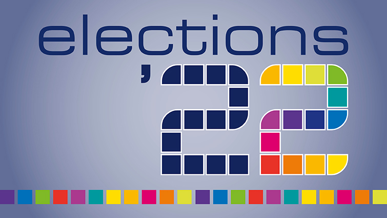 This graphic is a logo for the 2022 local government elections