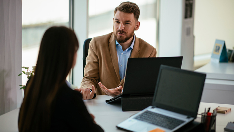 This is a general image showing someone getting advice
