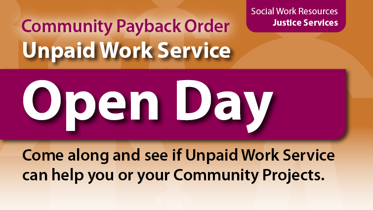 Unpaid work open day poster