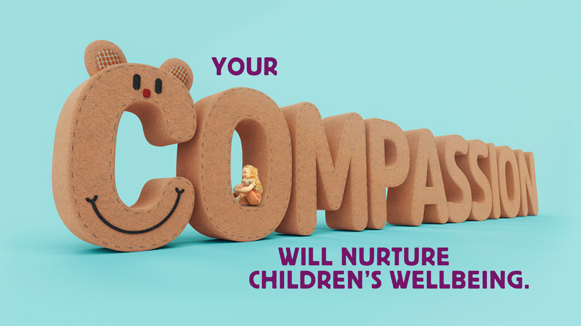 Compassion poster promoting Children’s Hearings Scotland volunteer recruitment campaign
