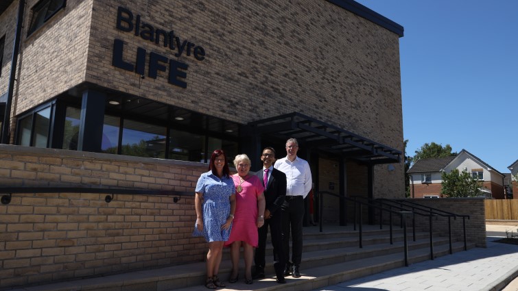 This image shows Provost Margaret Cooper at the official opening of Blantyre Life