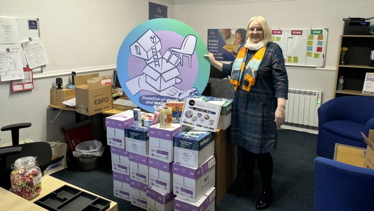 This image shows Fiona Dryburgh from the Machin Trust following a successful appeal to the Community Wish List