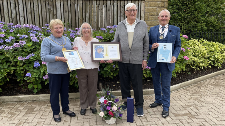 Bill and Betty Kearins with Provost Margaret Cooper and Deputy Lieutenant John Brown