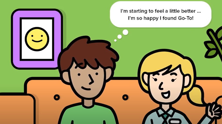 Screenshot from Inclusion as Prevention's Go To animation on dealing with loss