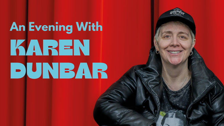 This is an image of comedian Karen Dunbar ahead of her show at Lanark Memorial Hall