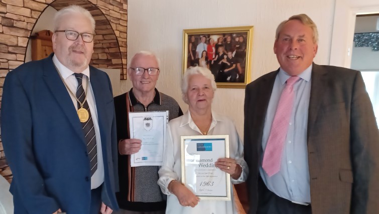 John and Frances O’Neill Depute Provost Bert Thomson and Deputy Lieutenant for Lanarkshire Dr William Morrison Young