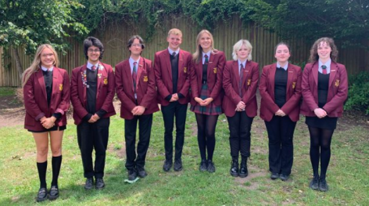 senior pupils in the grounds of Strathaven Academy
