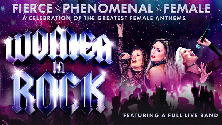 This is a graphic to publicise the Women in Rock show at Lanark Memorial Hall