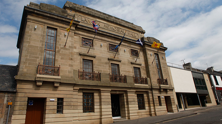 picture of the exterior of Lanark Memorial Hall where the Clydesdale Area Committee held ts meeting