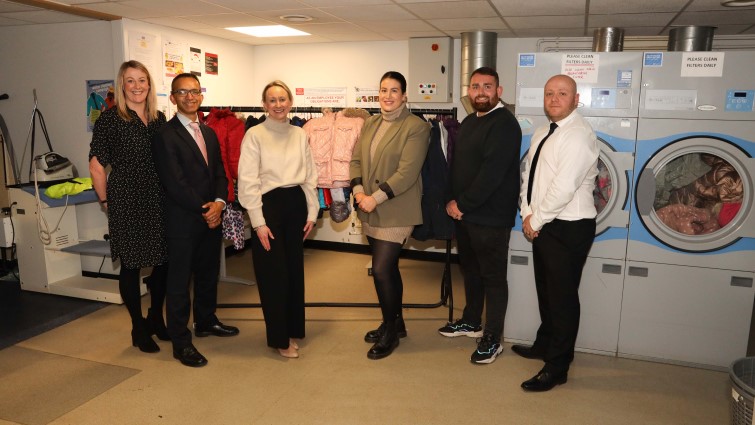 This image shows staff from Auchentibber where the Unpaid Work Service carry out their duties with Professor Soumen Sengupta, Director of Health and Social Care for South Lanarkshire