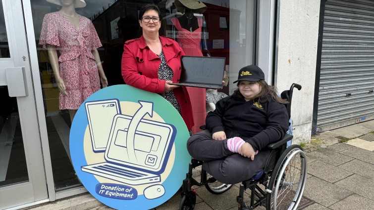Representatives of SMILE charity on Larkhall mark the assistance they received through the Community Wish List.