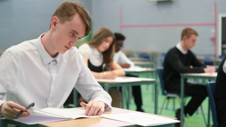 Pupils sitting an exam.