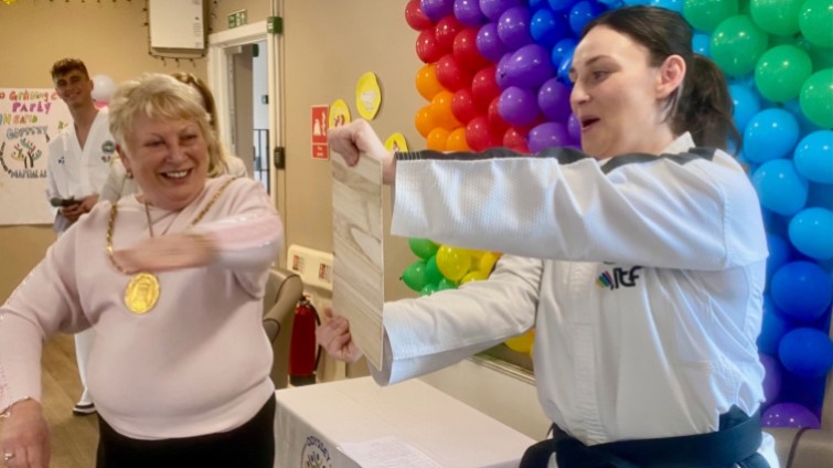 Care centre residents get a kick from latest activity