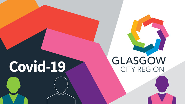 The picture shows the Glasgow City Region City Deal logo along with the words Covid-19