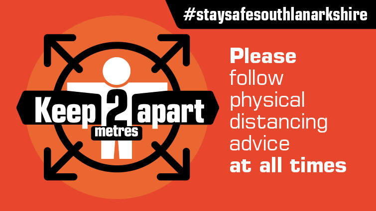 A graphic highlighting the importance to maintain physical distancing as lockdown restrictions are eased during phase 1