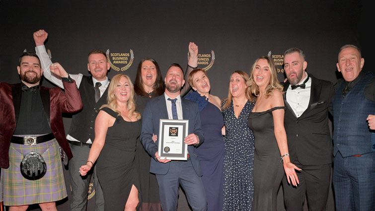 The Routes to Work South team with their regional business award.