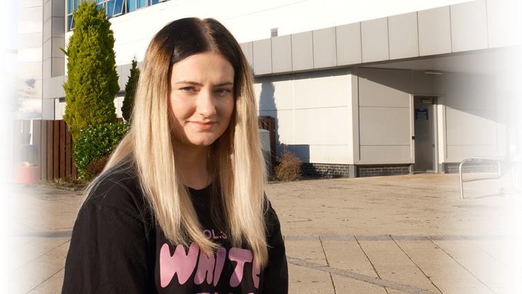 This image shows Sophie White, who attended Trinity High School and progressed on to a Foundation Apprenticeship in Social Services and Healthcare