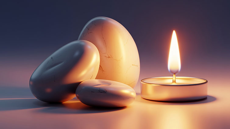 A candle burning to commemorate Holocaust Memorial Day.