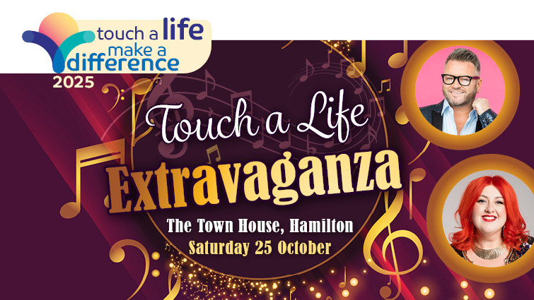 This is an image to highlight the Touch a Life Extravaganza taking place at Hamilton Town House on 25 October, with inset images of Michelle McManus and Edward Reid who are among the performers