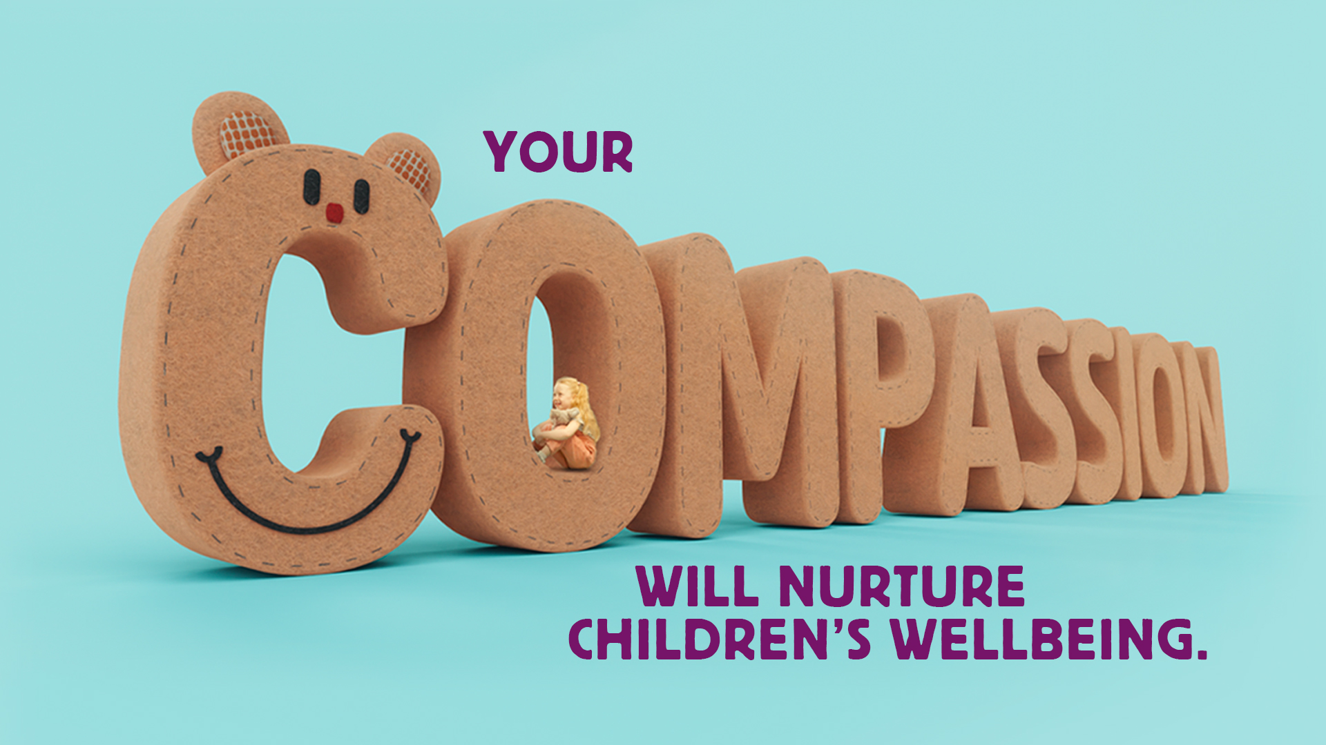 Compassion poster promoting Children’s Hearings Scotland volunteer recruitment campaign 