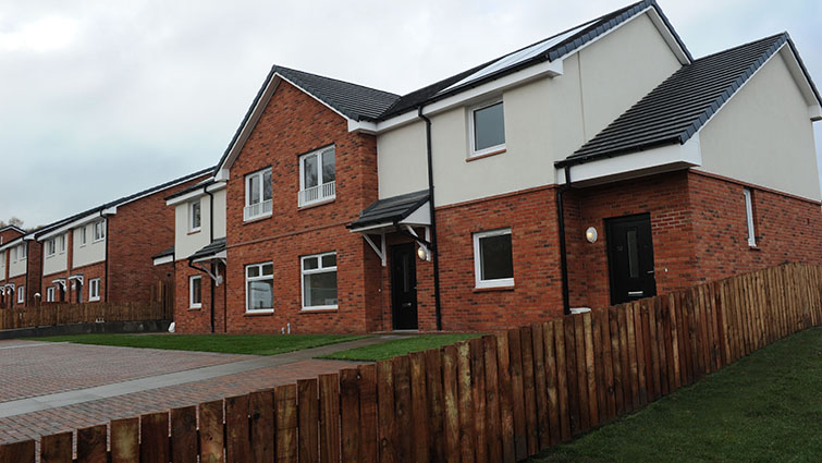 New build homes like this new terraced block will create opportunities for council tenants in Hamilton and Strathaven. 