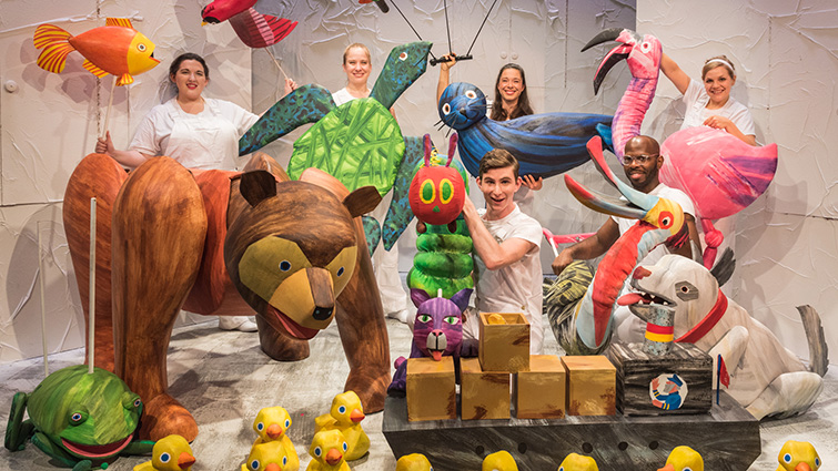 The Very Hungry Caterpillar features a host of colourful puppets