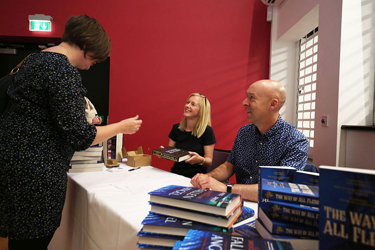 Chris and Marisa signed copies of their novel for the sold out audience.