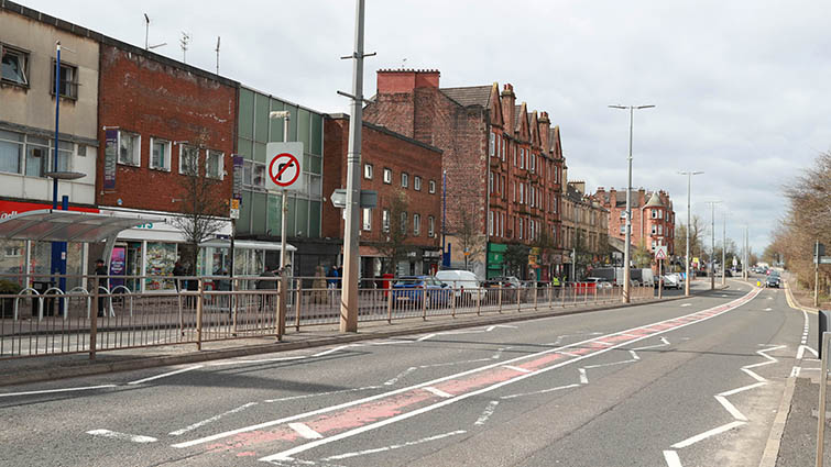 Cambuslang Main Street shops looking north