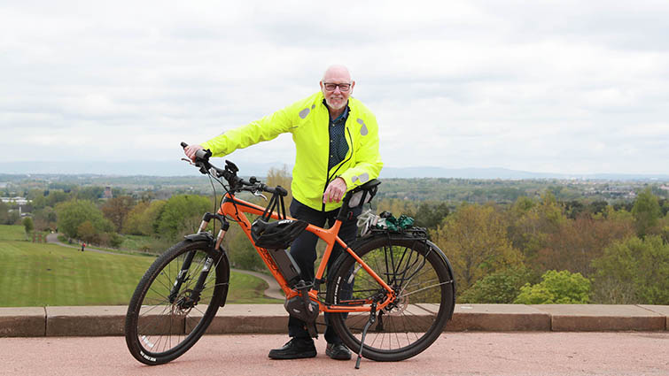Councillor John Ross and his bike 