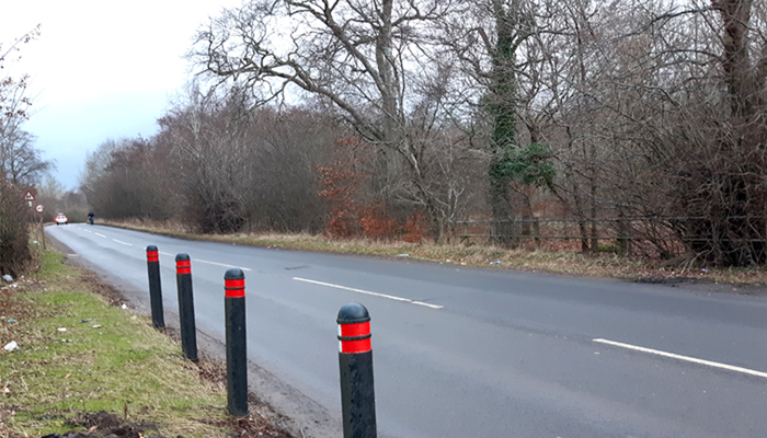 This photo shows litter strewn along the sides of Blantyre Farm Road, Hamilton. 