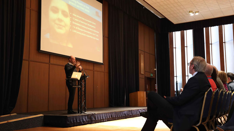 Ian MacRitchie delivers a presentation about MCR Pathways