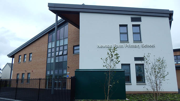 This image shows the exterior of Newton Farm Primary School which is to undergo an extension