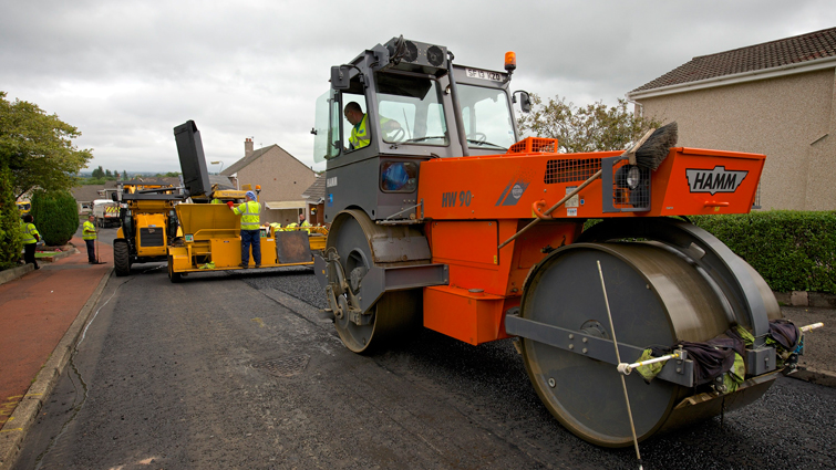 Resurfacing road 