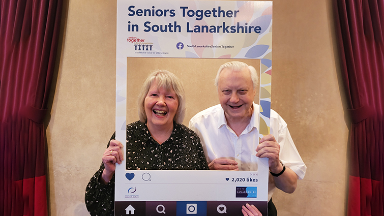 This image shows the chair and deputy chair of Seniors Together at the project's first event following the pandemic