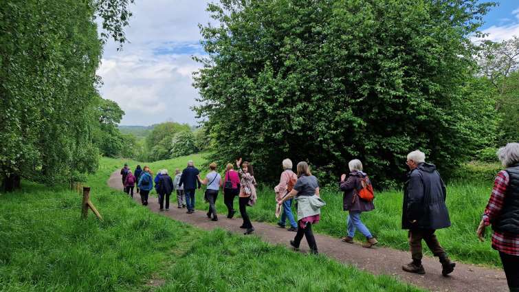 Get Walking Lanarkshire group walking in the countryside