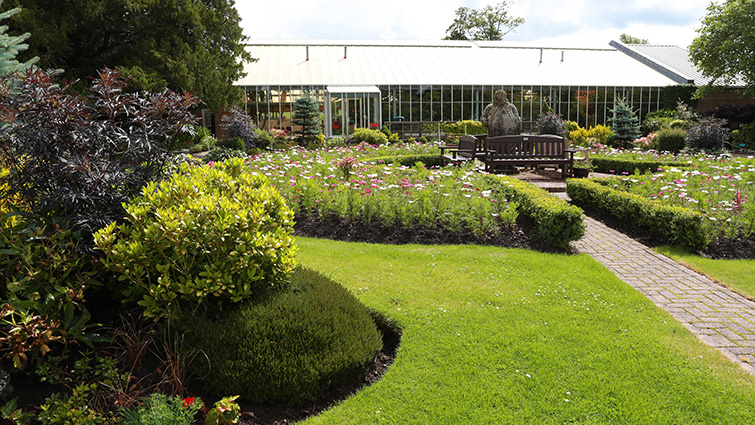 A view of the gardens outside Calderglen children's zoo in Calderglen Park, East Kilbride