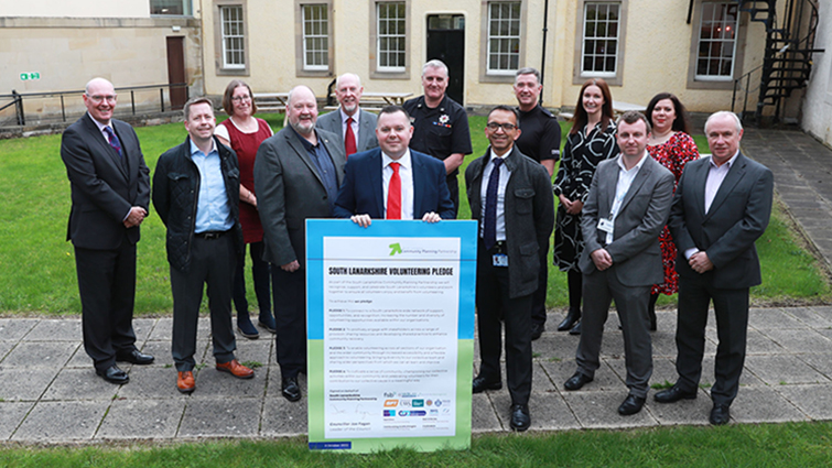 This image shows Community Planning Partners at the signing of the Volunteering Pledge