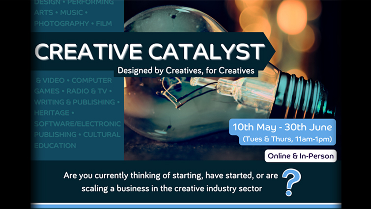 This image gives details of the creative catalyst workshops to be held in South Lanarkshire 