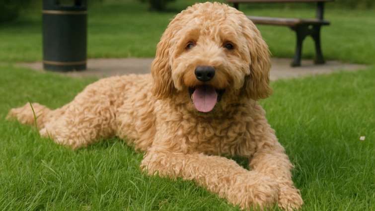 image of a dog sitting in a park