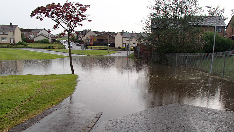 Number of roads in area affected by flooding