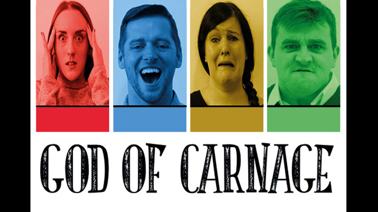 This image shows the flyer for the God of Carnage production at EK Arts Centre