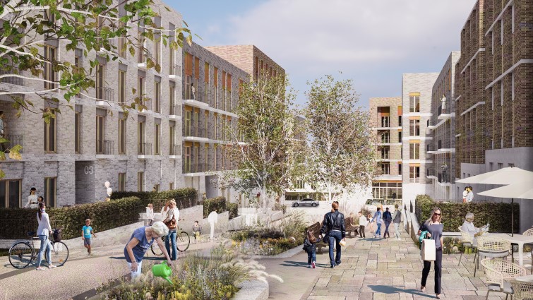 This is an artists impression of how the proposed housing will look as part of the Hamilton Town Centre masterplan