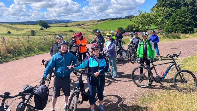 group of cyclists out and about thanks to Healthy Valleys Gear Up programme