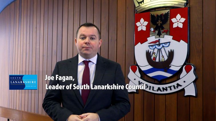 This is a still image from council leader Joe Fagan's Christmas and New Year message