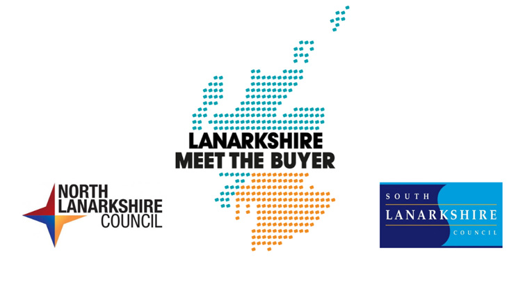 This image shows a logo for the Lanarkshire Meet the Real Buyer event 2021