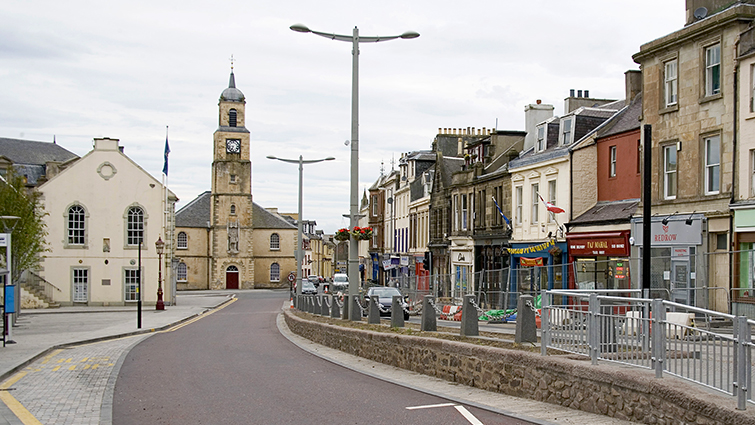 this image is a general view of Lanark High Street 