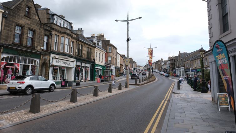 This is a general view of Lanark High Street 