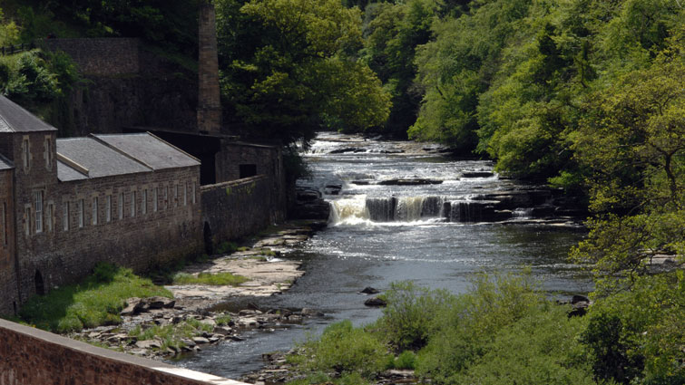 This image shows a scenic view of New Lanark