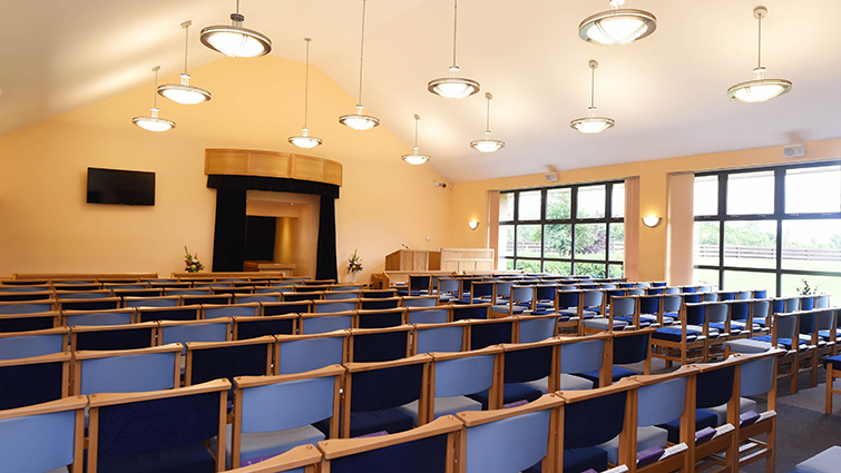 interior view of crematorium service room