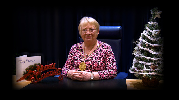 This is a screengrab of Provost Margaret Cooper from her 2022 Christmas Message 